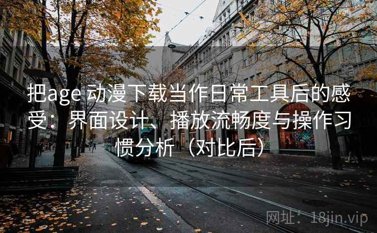 把age 动漫下载当作日常工具后的感受：界面设计、播放流畅度与操作习惯分析（对比后）