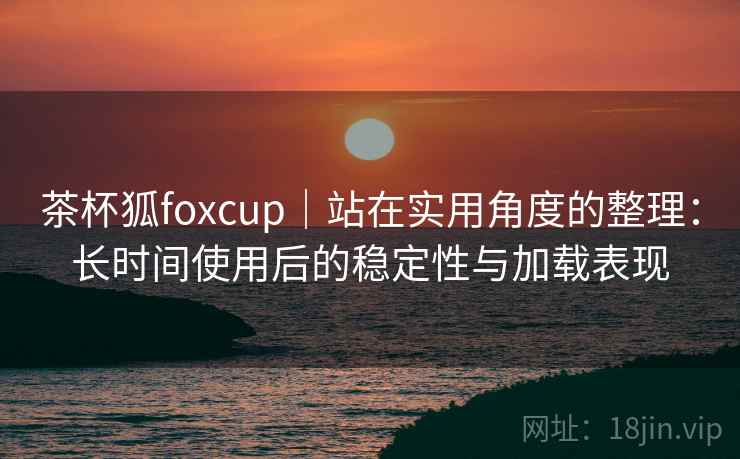 茶杯狐foxcup｜站在实用角度的整理：长时间使用后的稳定性与加载表现