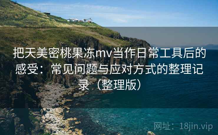 把天美密桃果冻mv当作日常工具后的感受：常见问题与应对方式的整理记录（整理版）